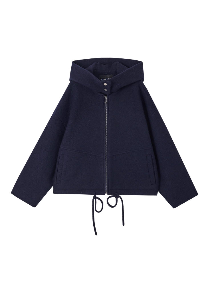 Hooded Short Wool Coat