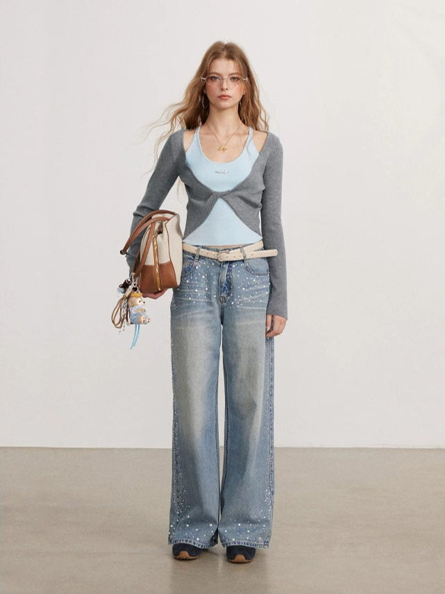 Contrast Layered Knit Top