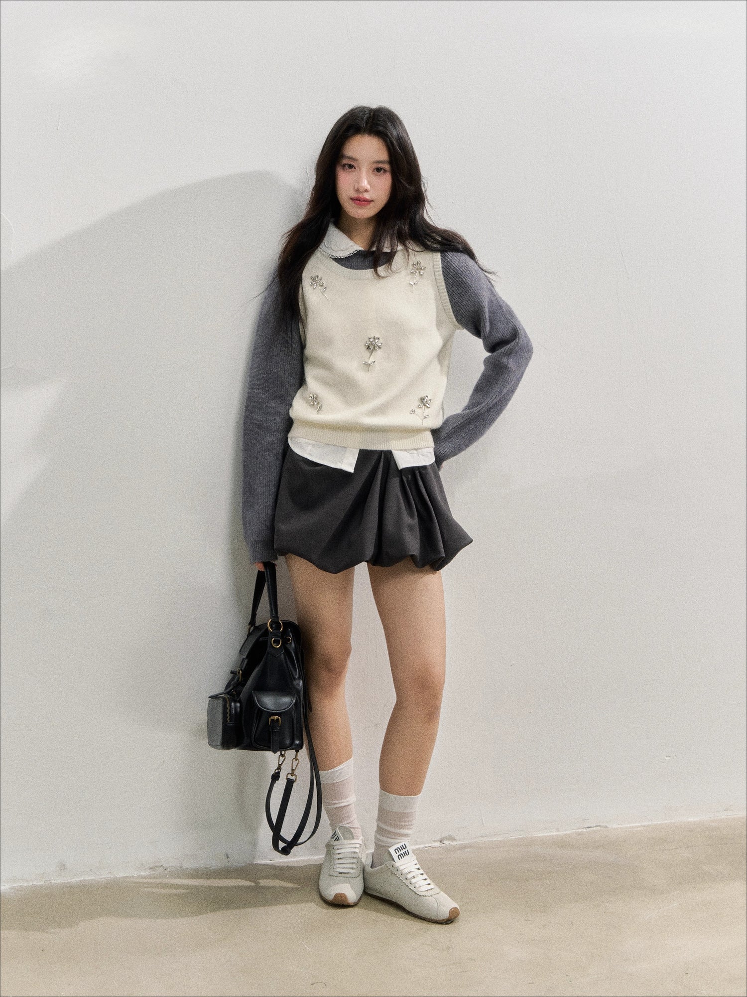 Embellished Knit Layered Knit