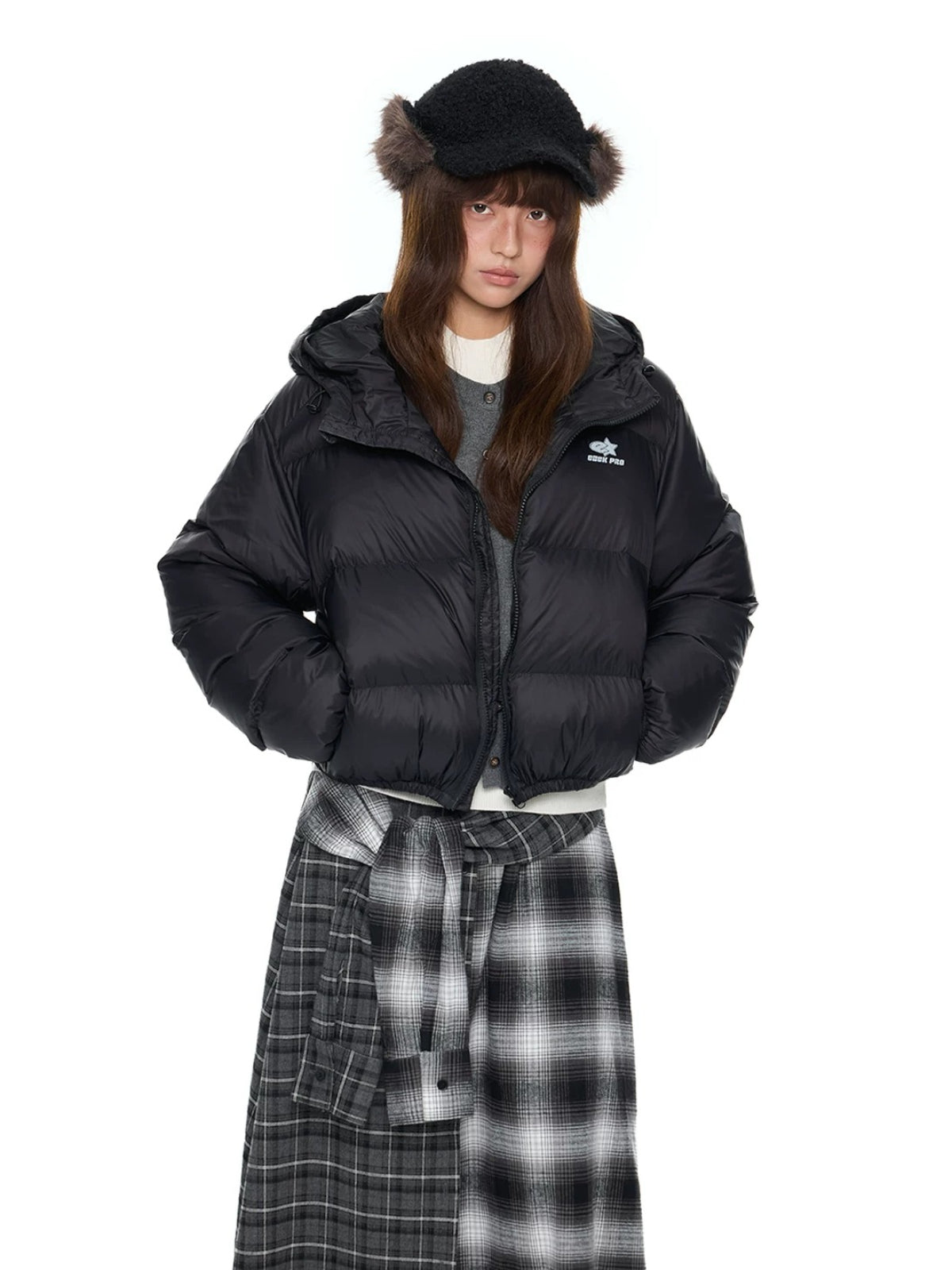 Maillard Cropped Down Puffer Jacket