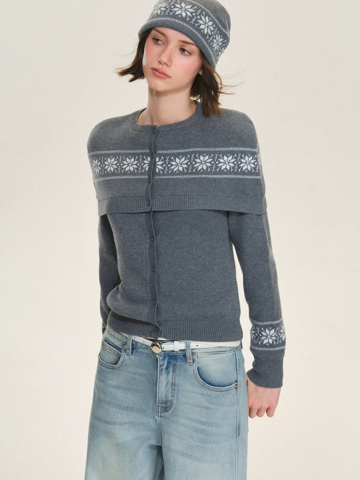 Fair Isle Knit Cape Sweater