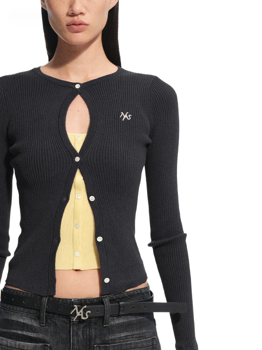 Perth Cutout Contrast Cardigan