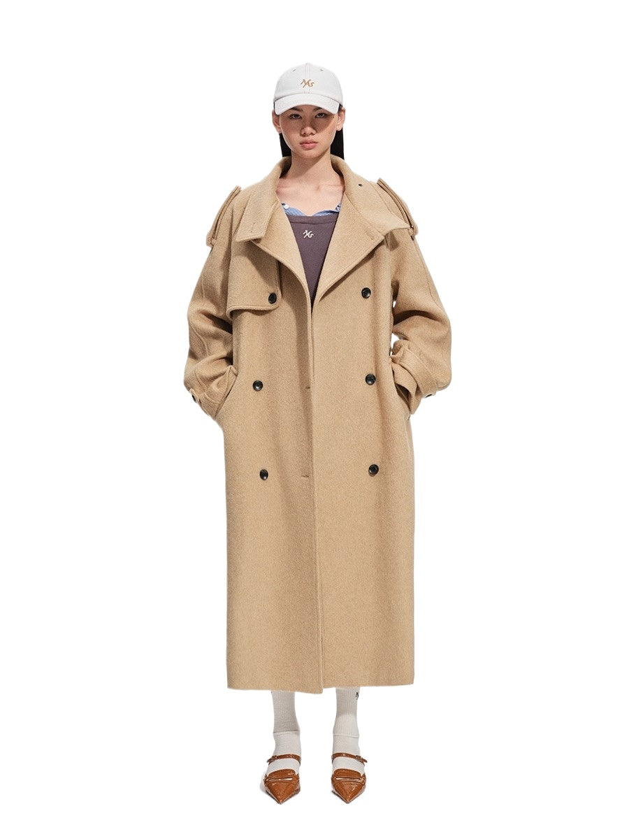 Silk Wool Blend Trench Coat