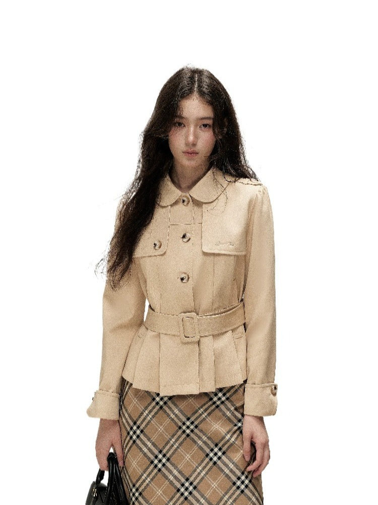 Khaki Peter Pan Trench