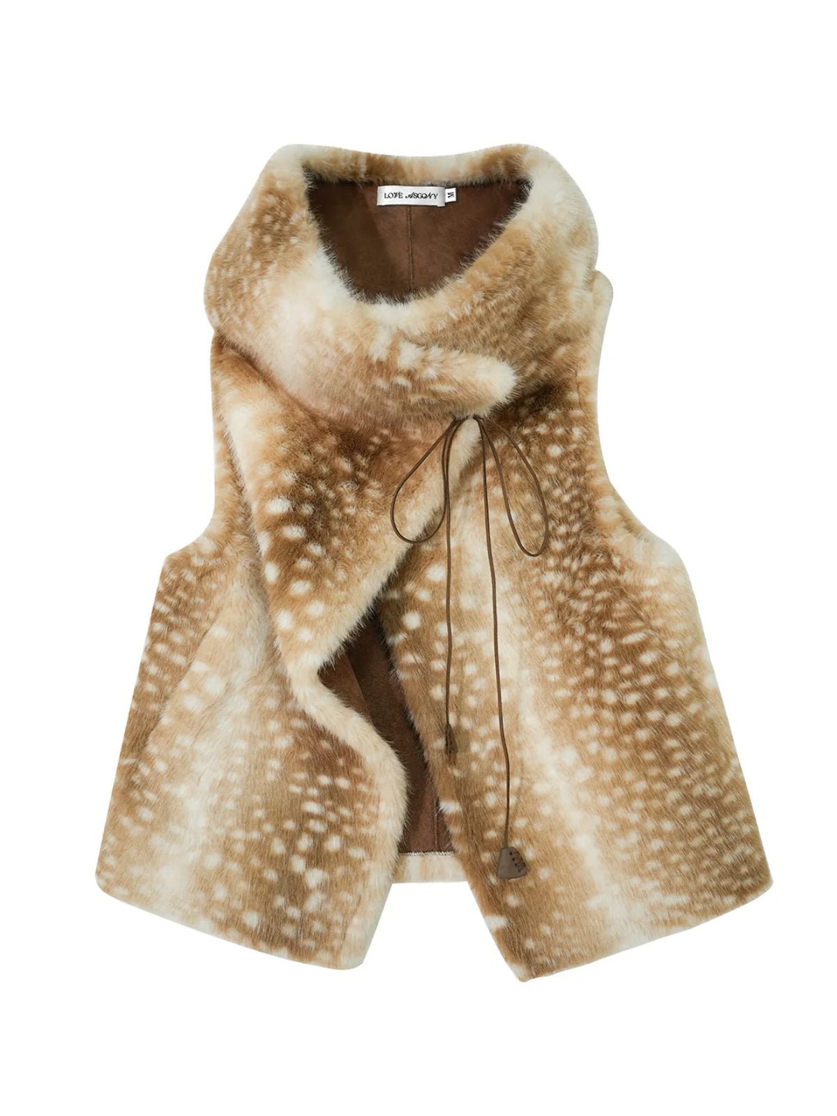 Vintage Tie Front Faux Fur Vest