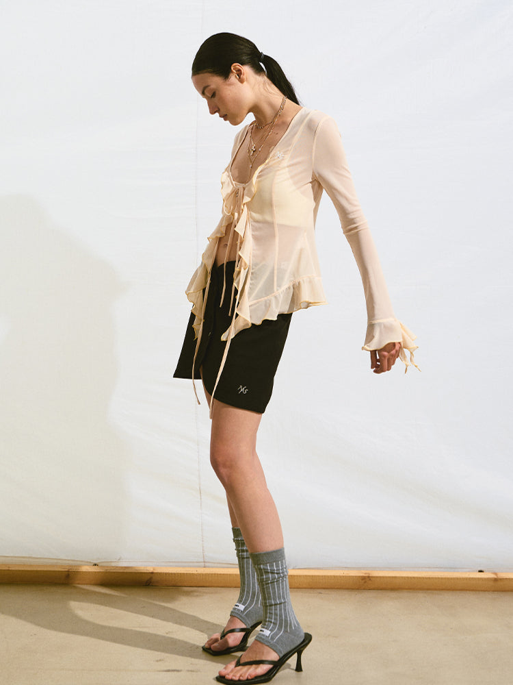 Embroidered Gradient Rhinestone Casual Pants