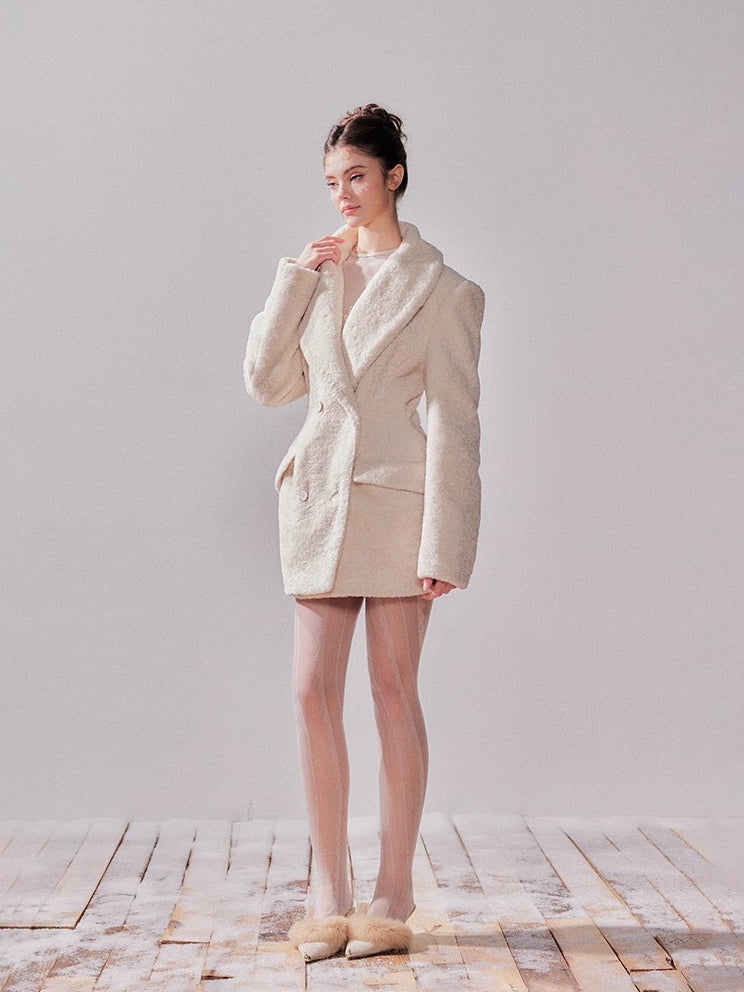 Oversized Lamb Wool Coat Blazer