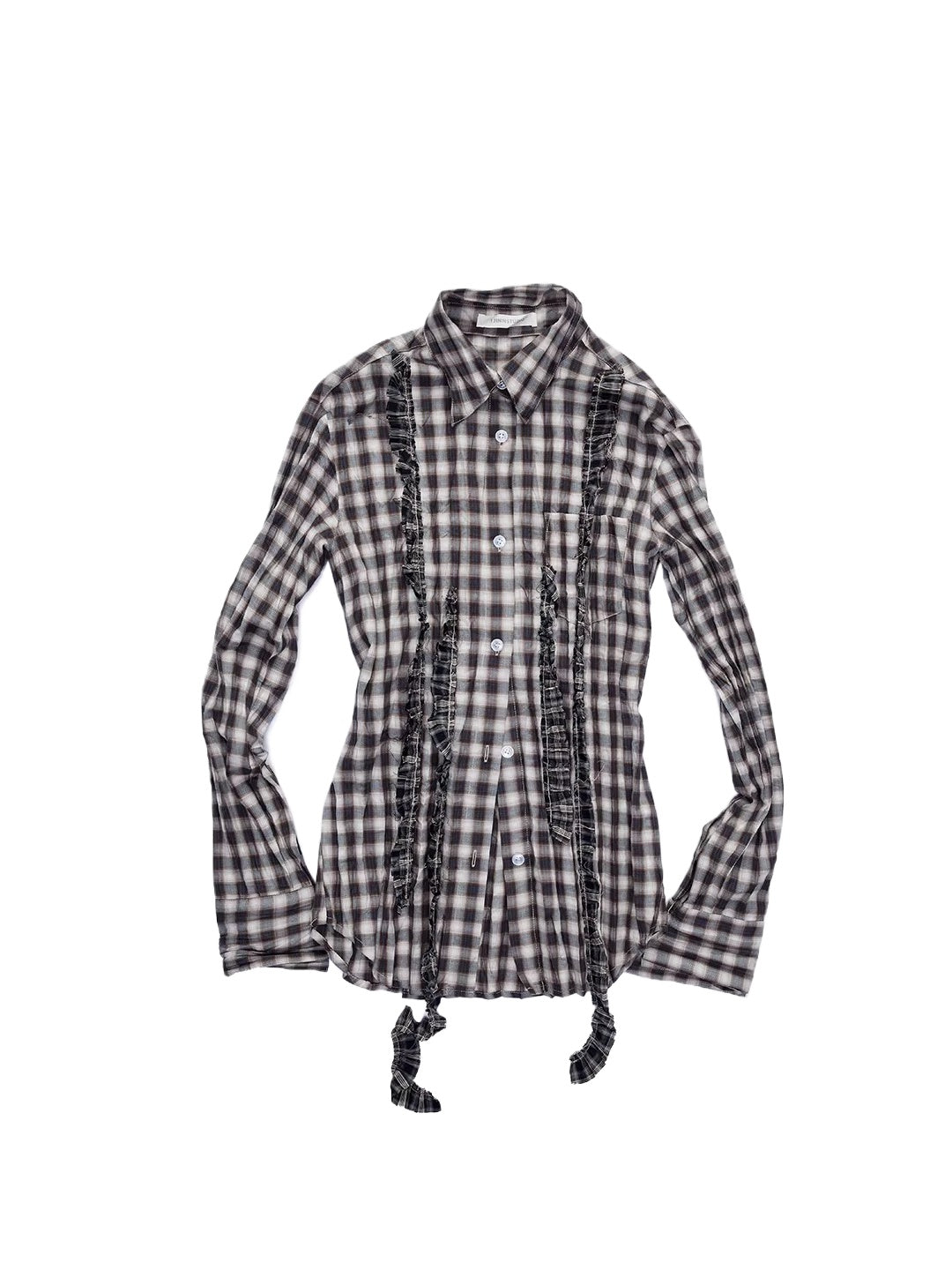Plaid Ruffle Shirt & Skirt Set
