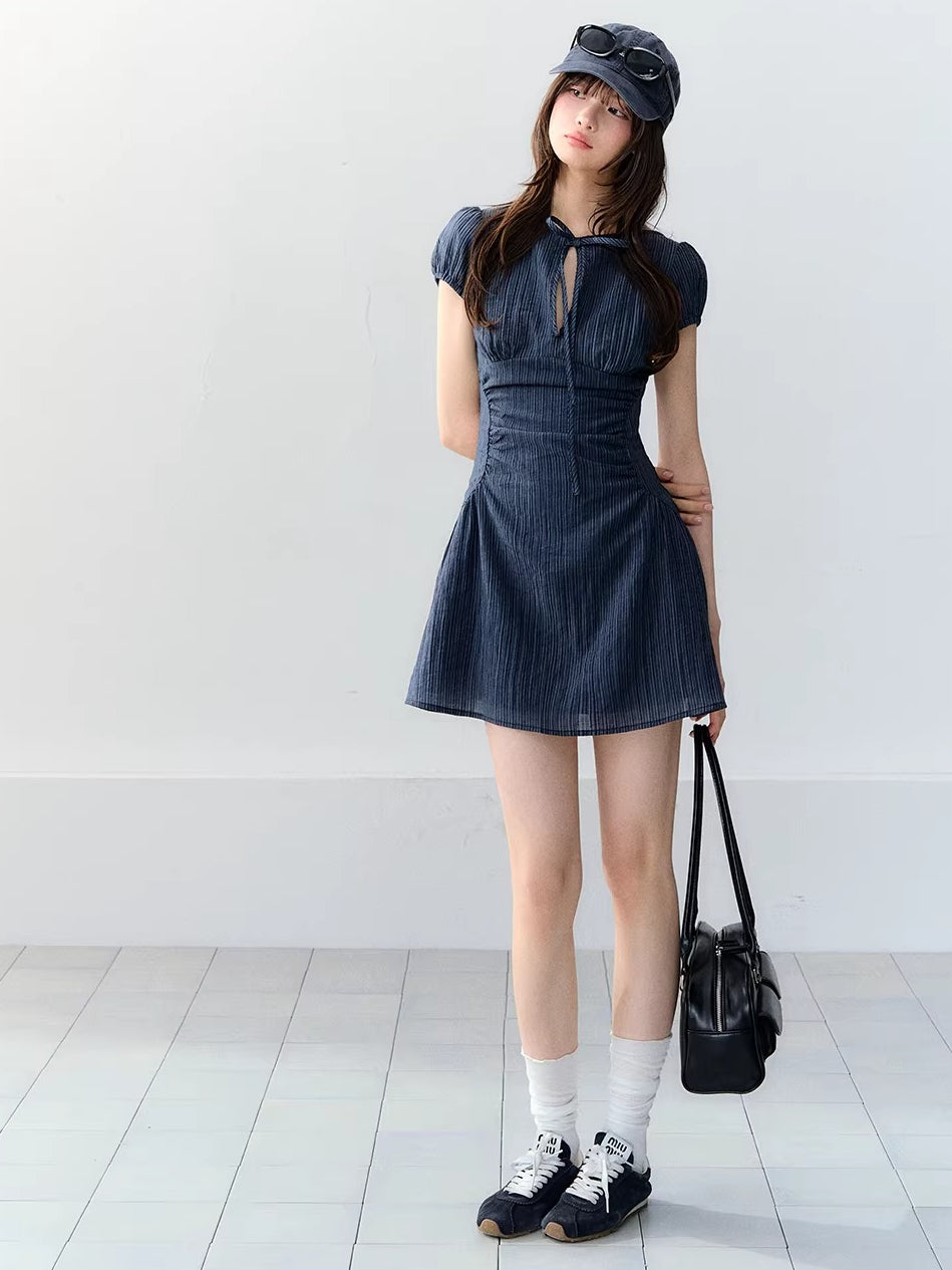 Embroidered Bow Dress
