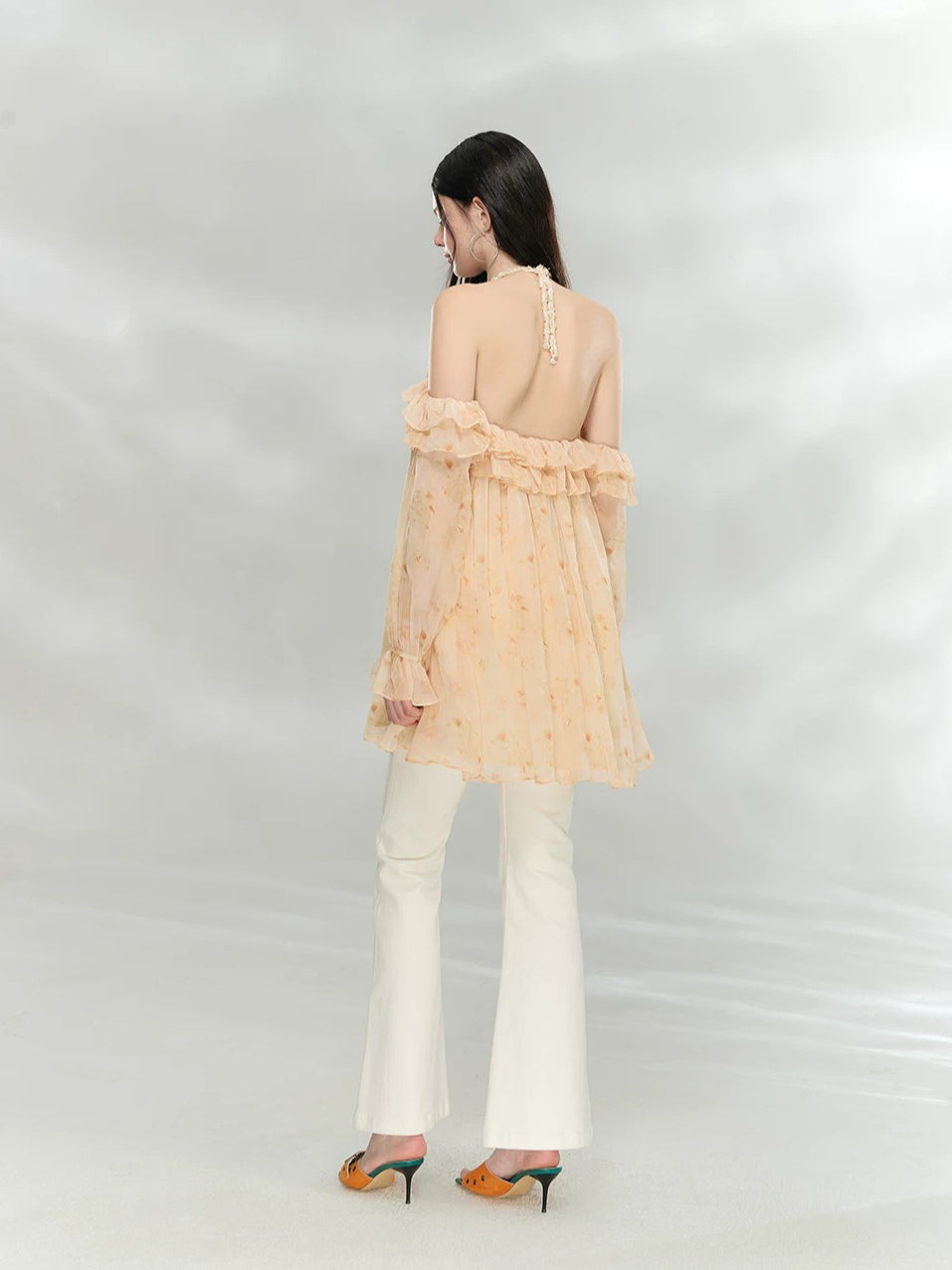 Ruffle Halter Maxi Dress