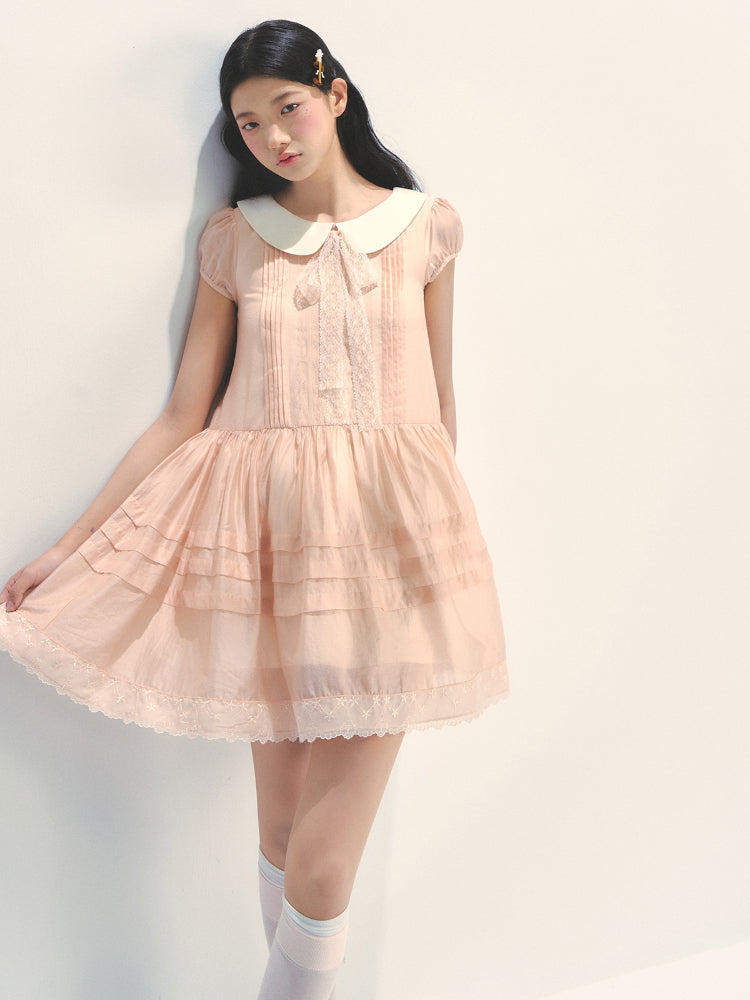 Pink Lace Baby Doll Dress