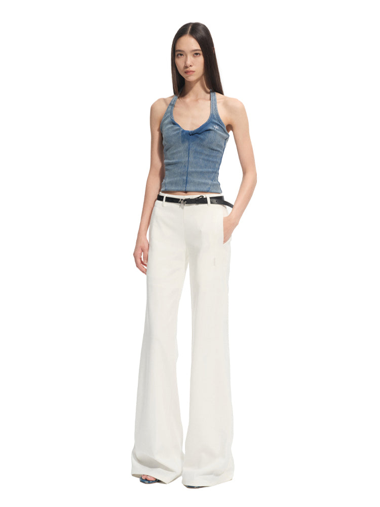 Beibai Mid-rise Fitted Flare Pants