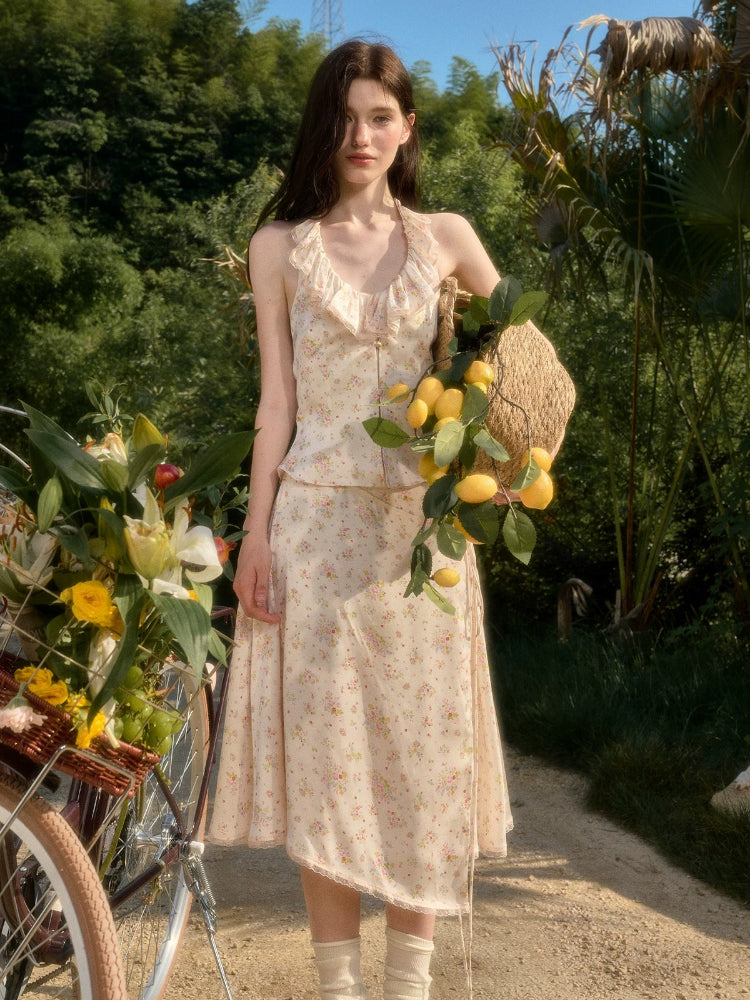 Floral Halter Top & Skirt Set