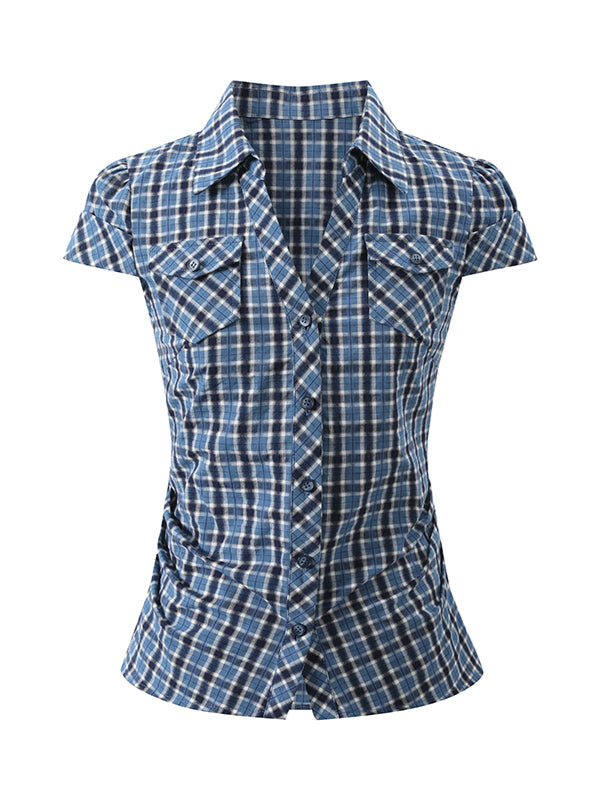 Blue & Pink Fitted Pocket Shirt