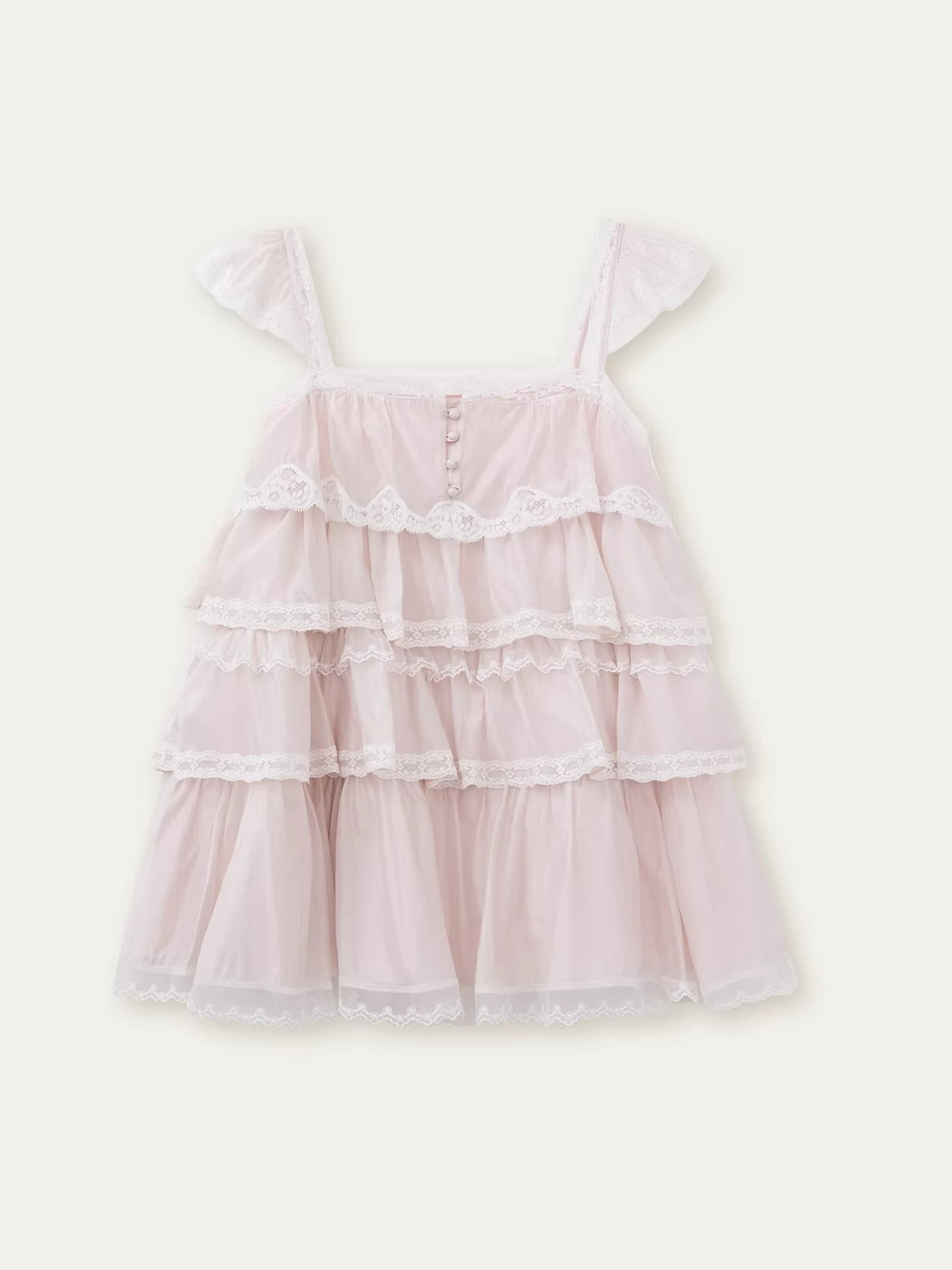 Pink Tulle Tiered Mini Dress