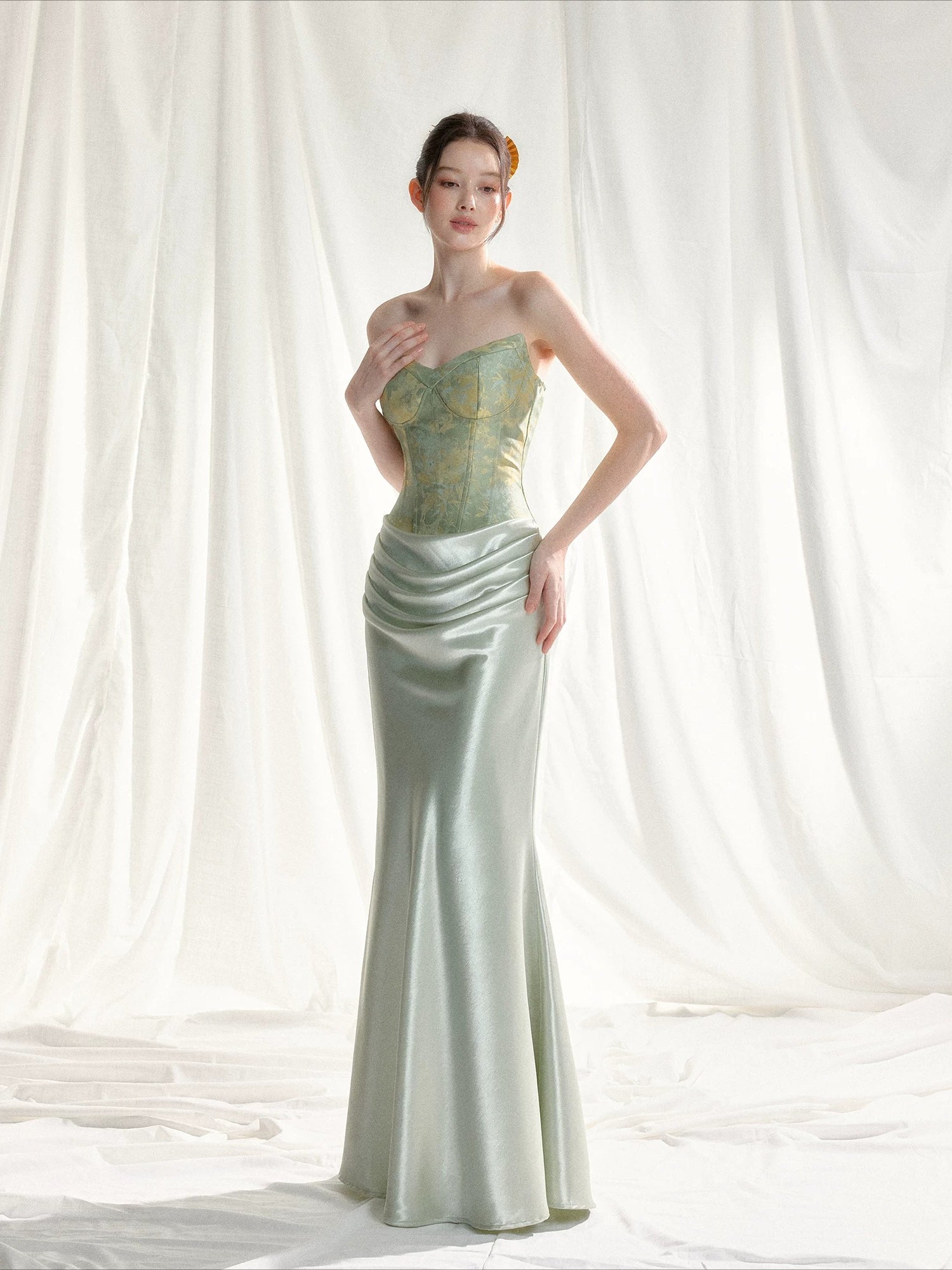 Jacquard Satin Corset Dress