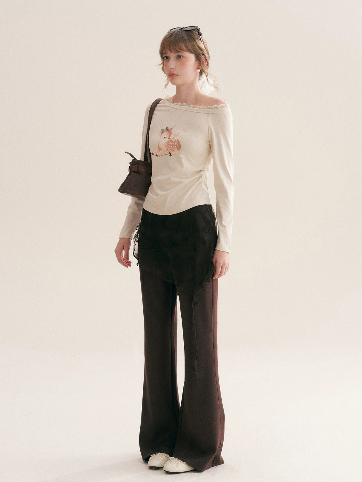 Lace Print Cotton Top