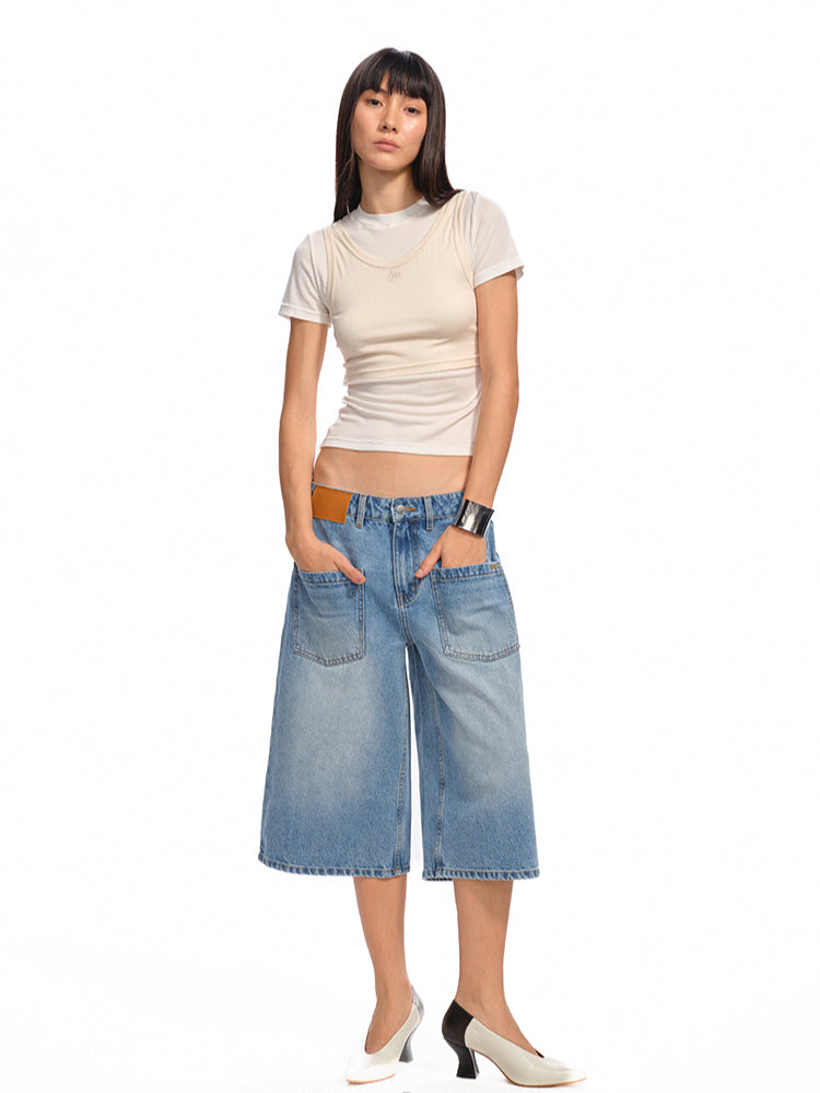 Washed Low - Rise 5 - Inch Denim Shorts