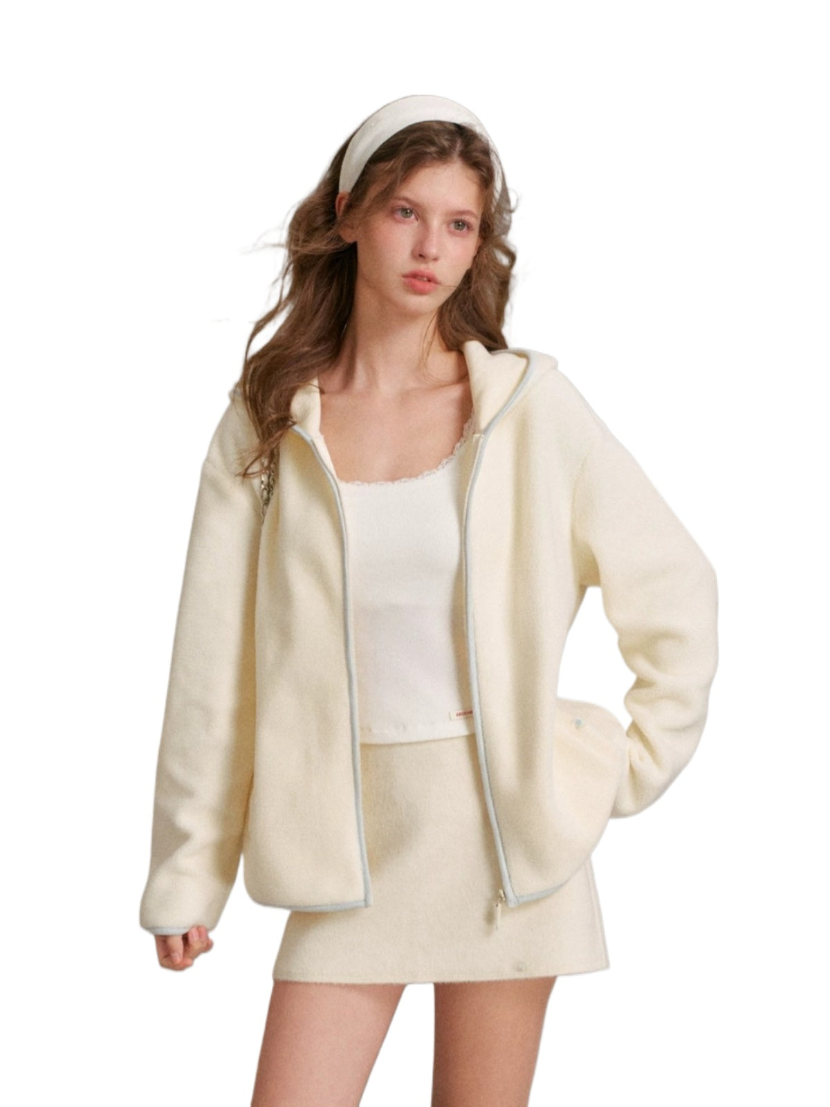 Polar Fleece Hooded Zip Jacket