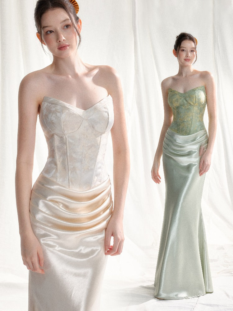 Jacquard Satin Corset Dress