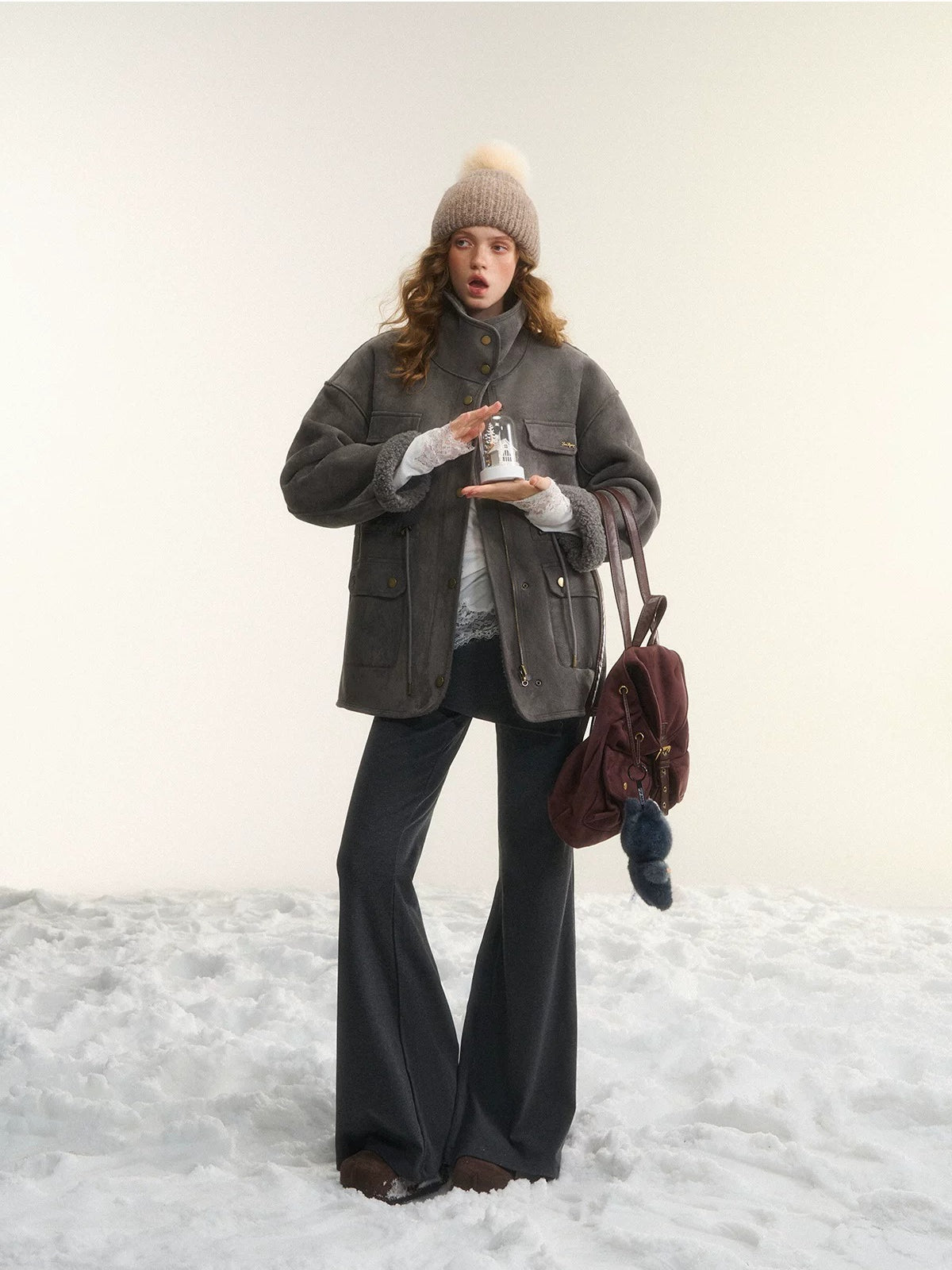 Gray & Brown Reversible Moto Jacket