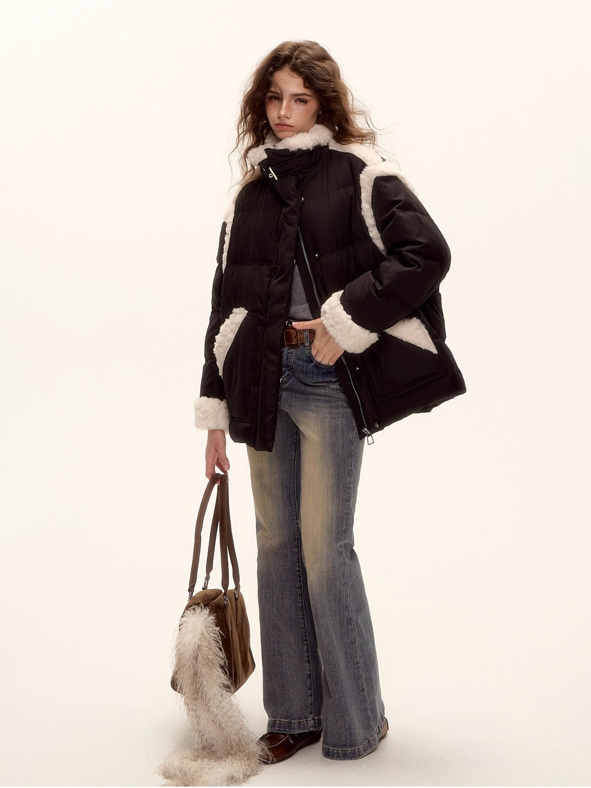 Sherpa Panel Down Jacket