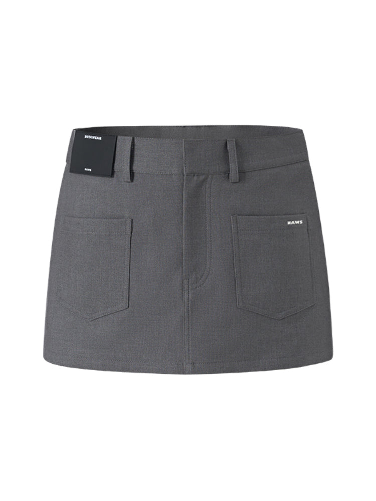 Wool Fold - structure Low-waist Pencil Skirt