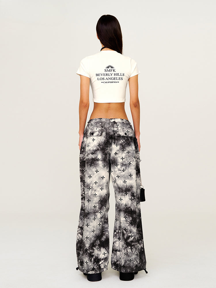 Tie-Dye All-Over Print Casual Cargo Pants