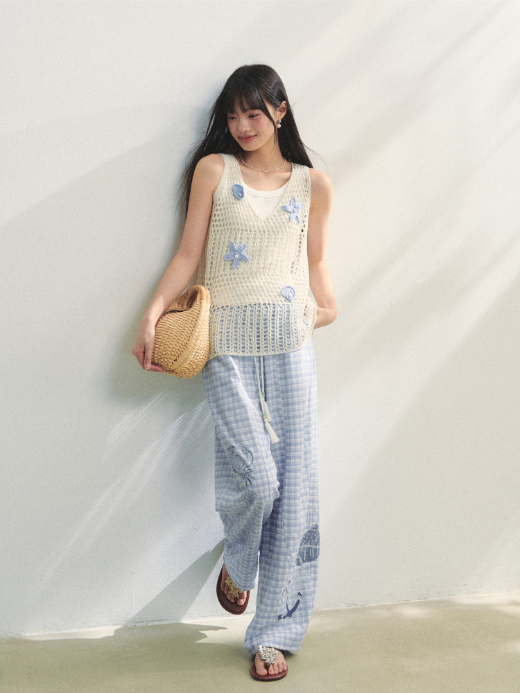 Pearl Crochet Hollow Vest Camisole
