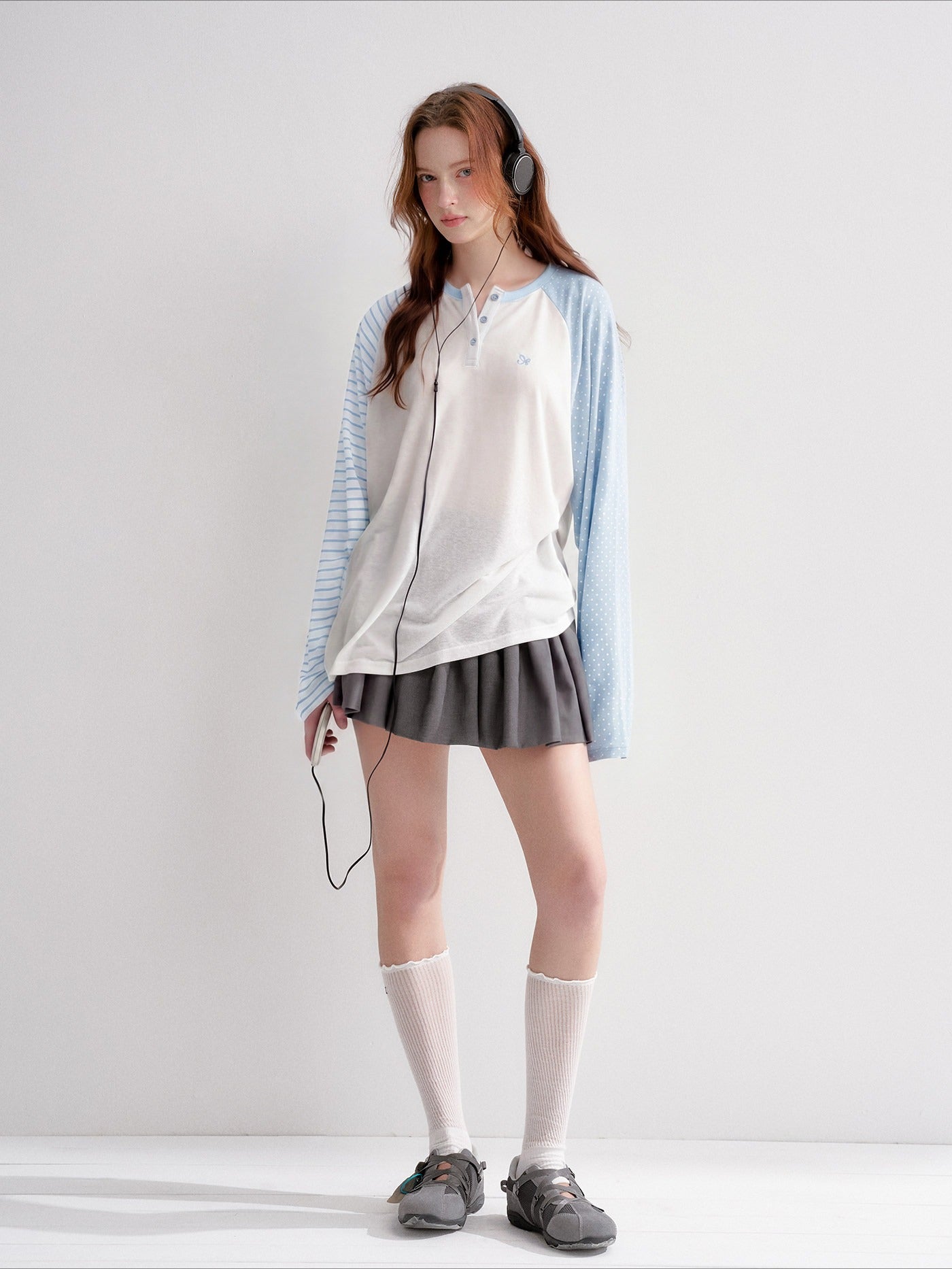 Raglan Henley Long Sleeve Top