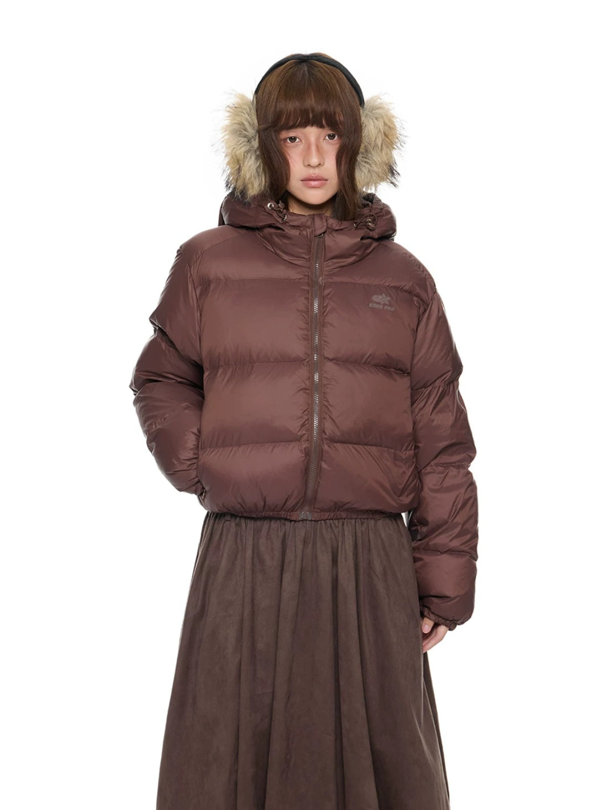 Maillard Cropped Down Puffer Jacket
