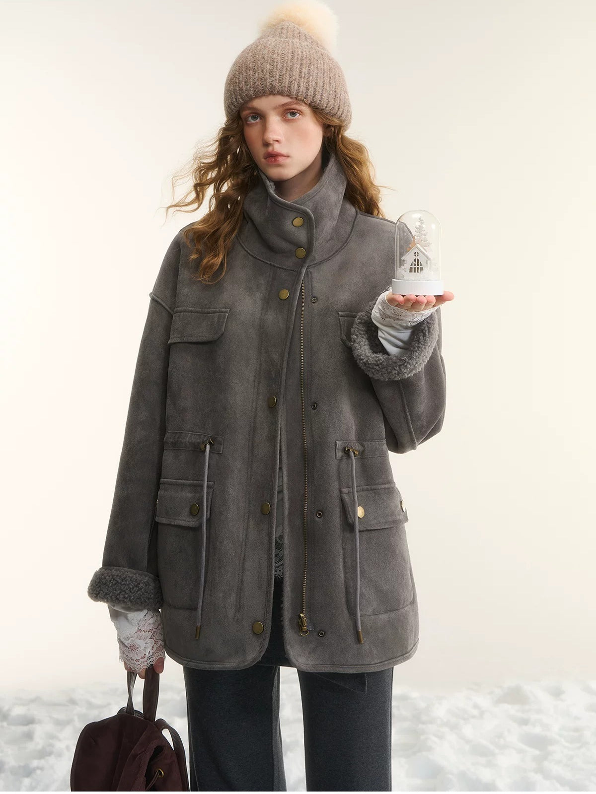 Gray & Brown Reversible Moto Jacket