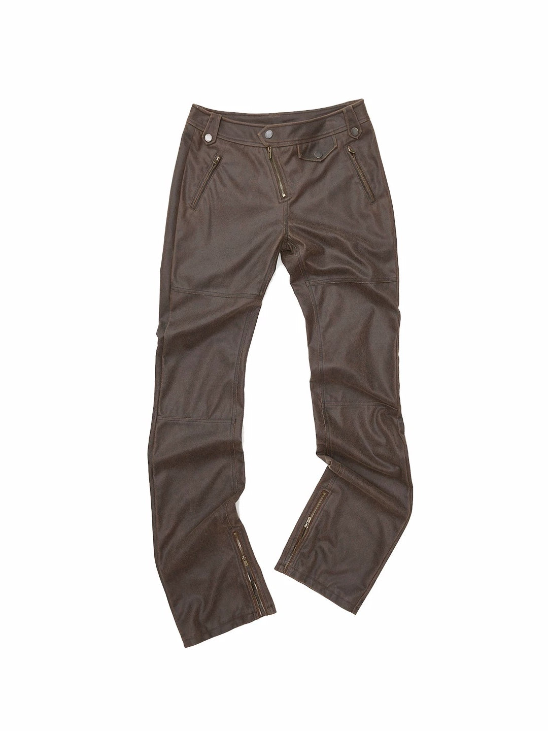 Washed Faux Leather Pants