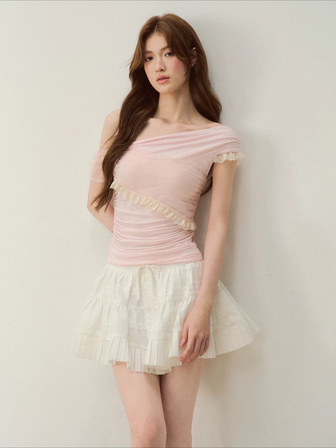 Lace Mesh Shoulder Top