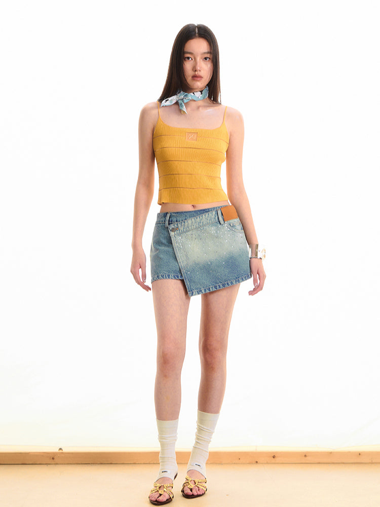 Modern Rhinestone Galaxy A-line Skirt