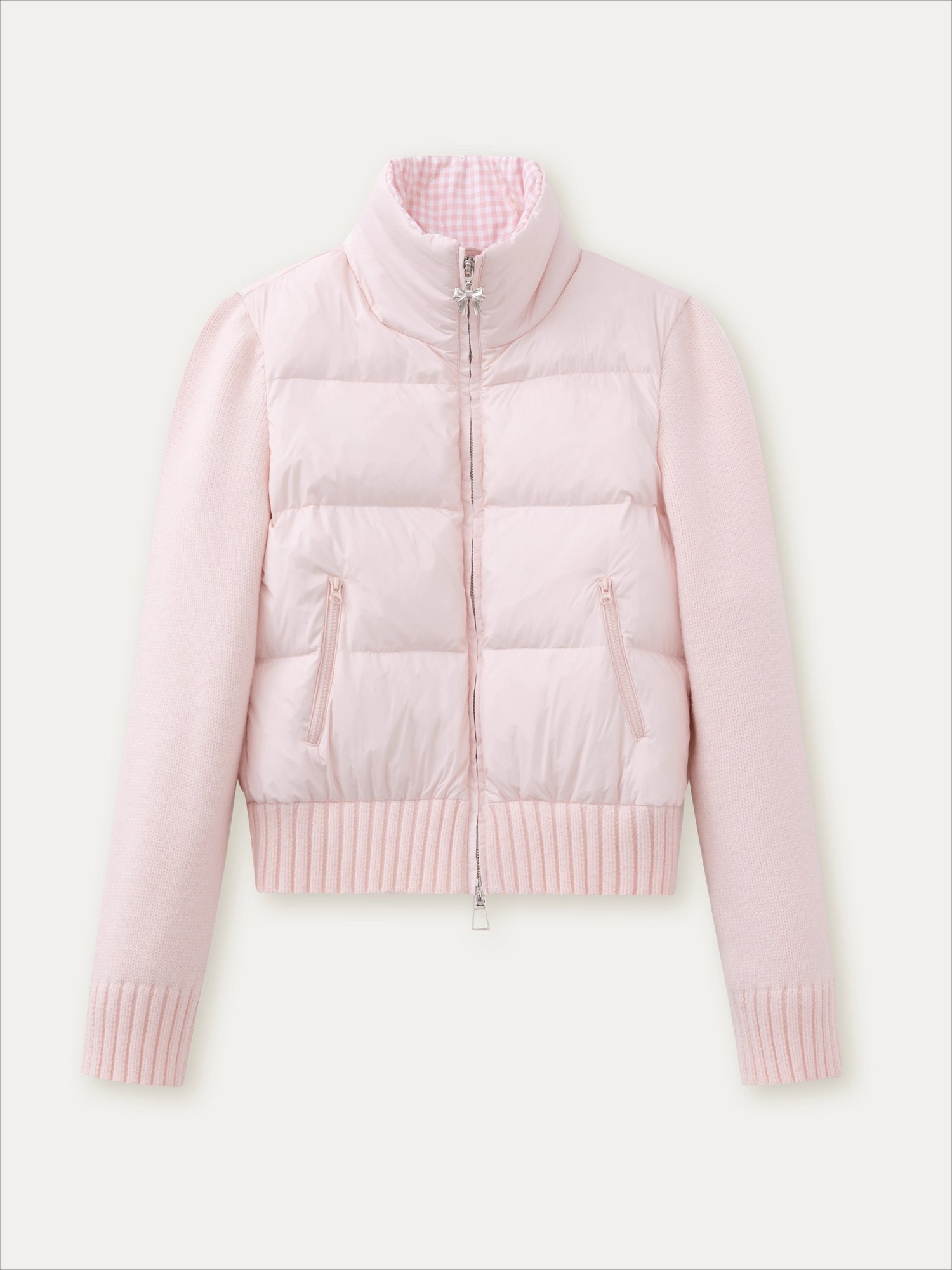 Powder Pink Knit Down Jacket