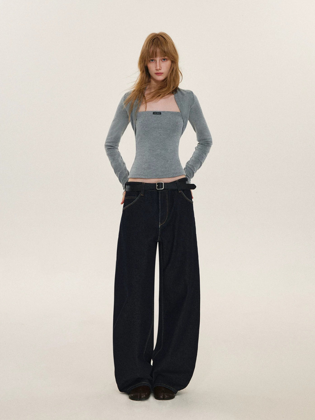 Layered Bolero Long Sleeve Top