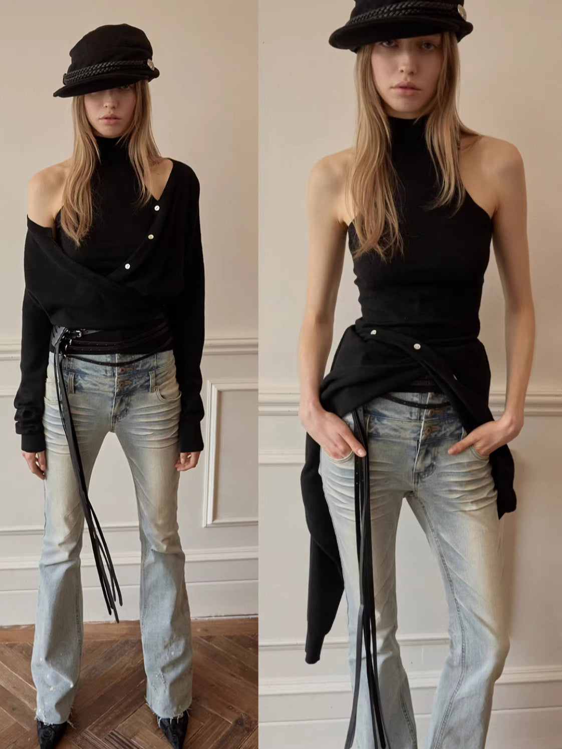 Washed High Waist Flare Jeans