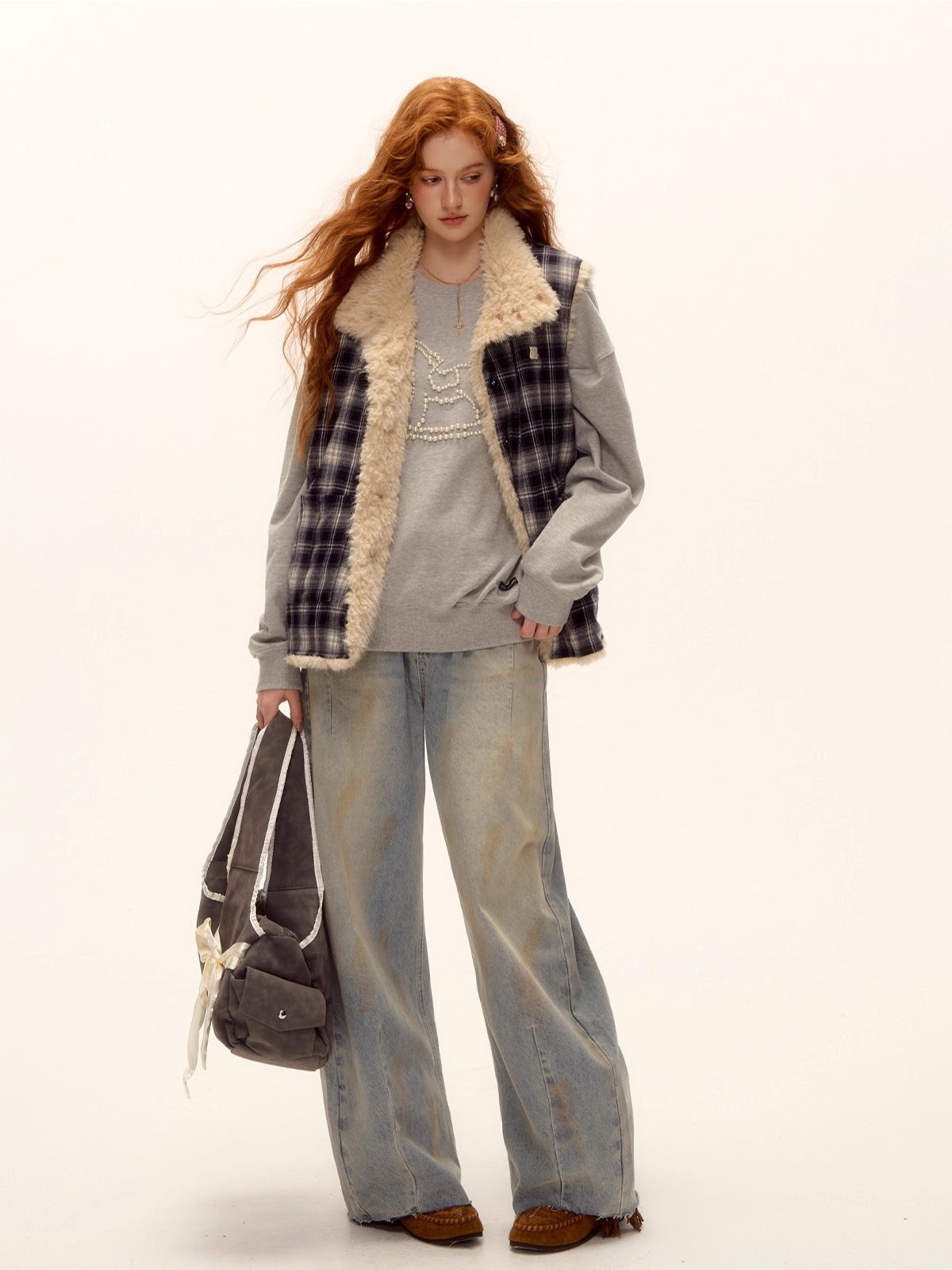 Reversible Check Fleece Vest