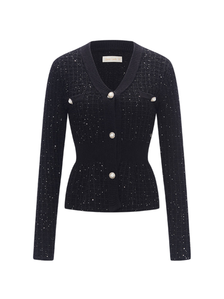 V-Neck Waist-Cinching Mermaid Cardigan & Skirt Set