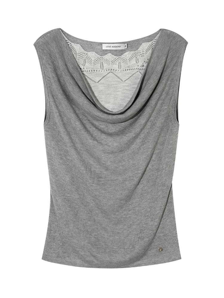 Lace Patch Knit Tank