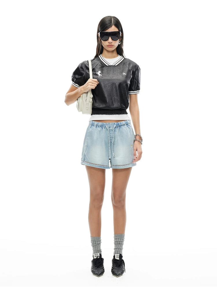 Hanley Drawstring Denim Shorts