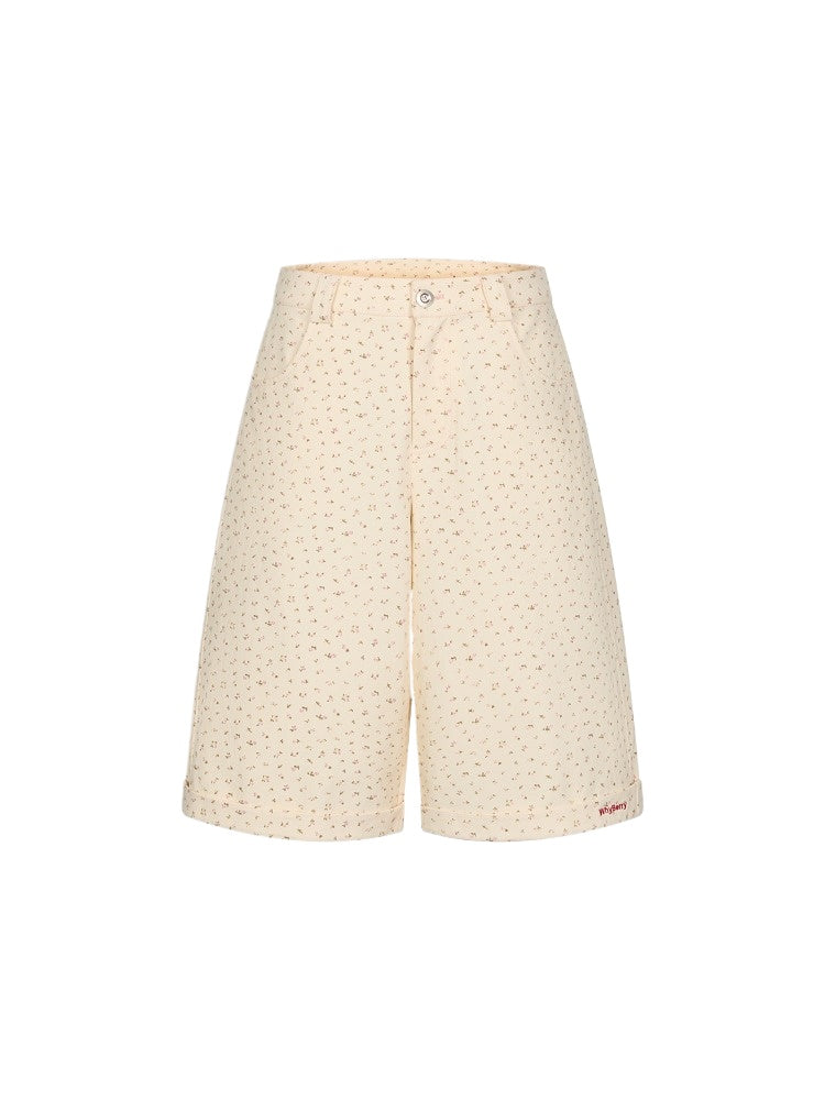 Pure Cotton Wide-Legged 5-Point Shorts