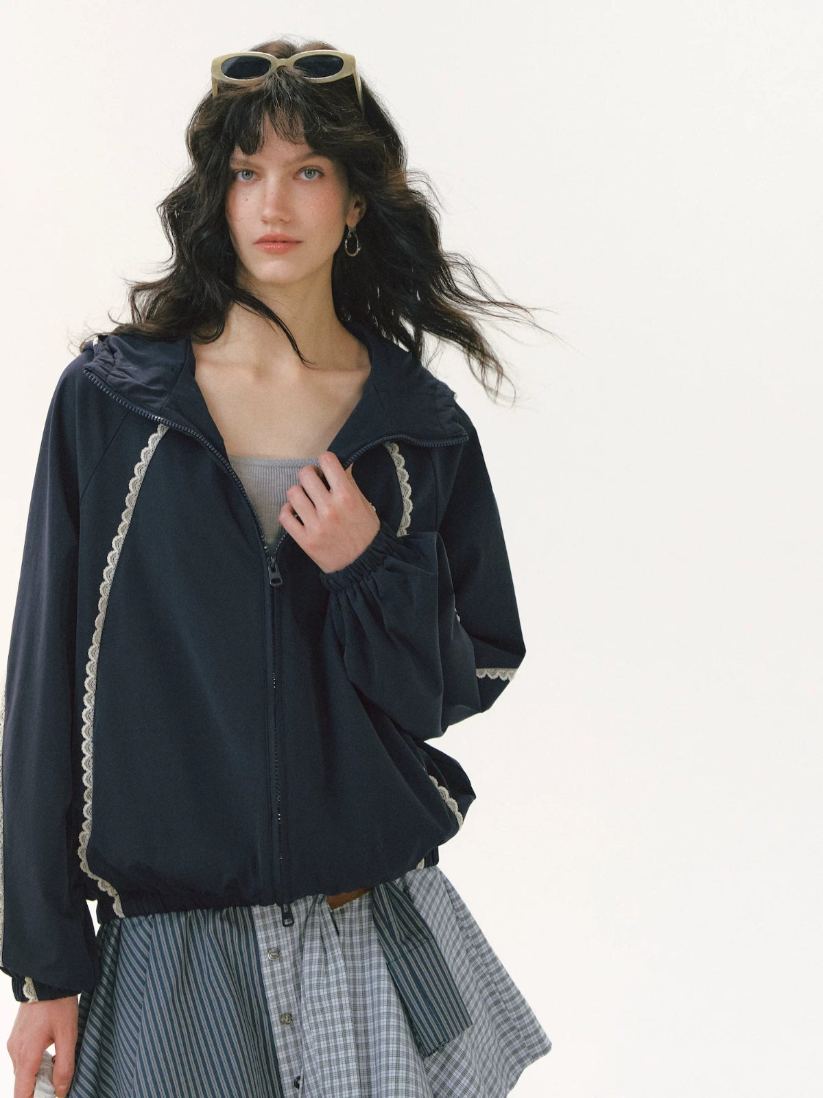 Lace Patchwork Hooded Jacket