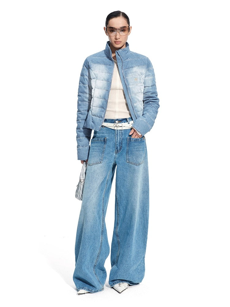 "Caracal Series" Washed Denim Twill Down Jacket