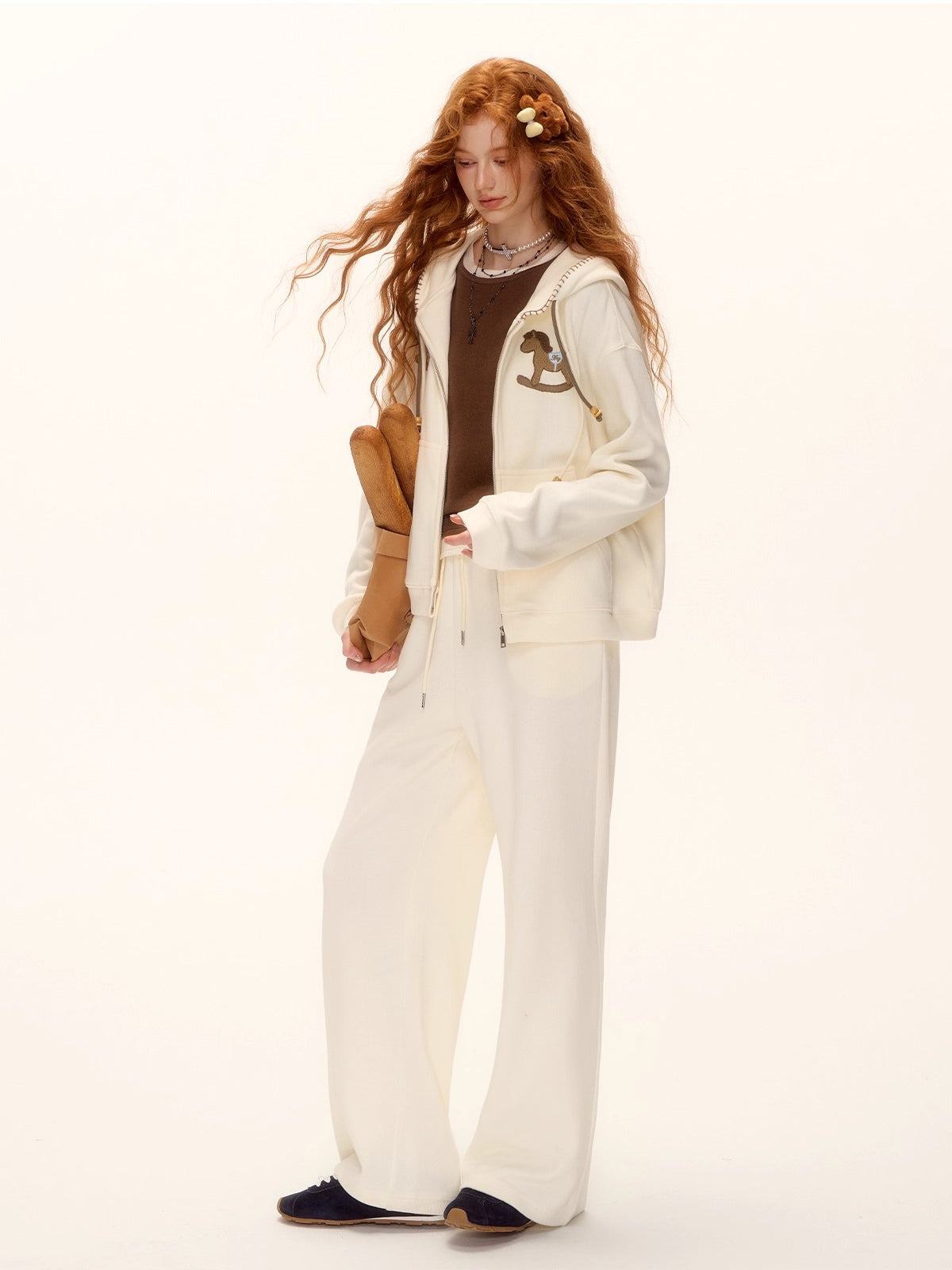 Pony Beaded Hoodie Set