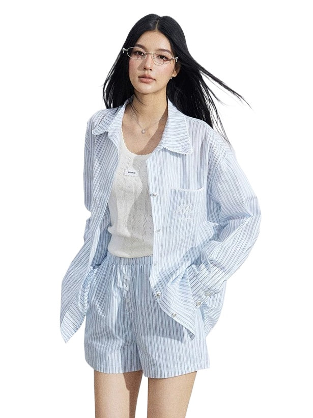 Lace Splice Polo Set