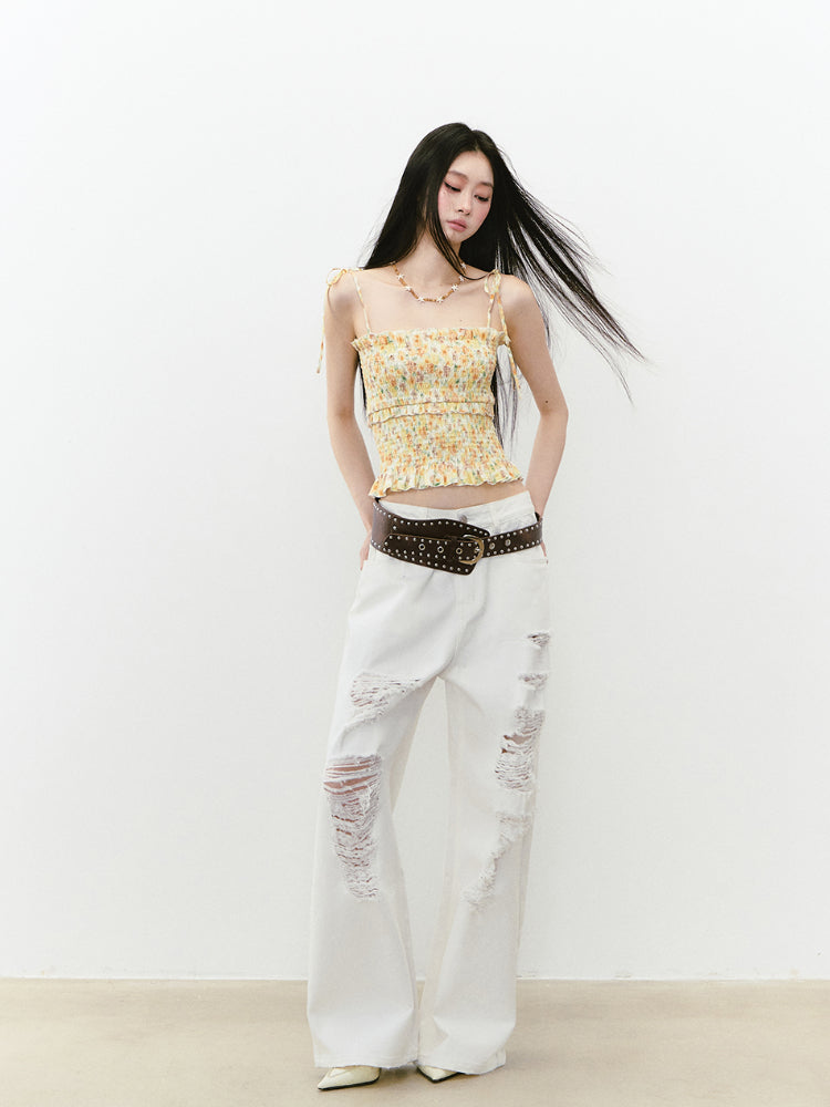 Ruffled Lace Cami Top