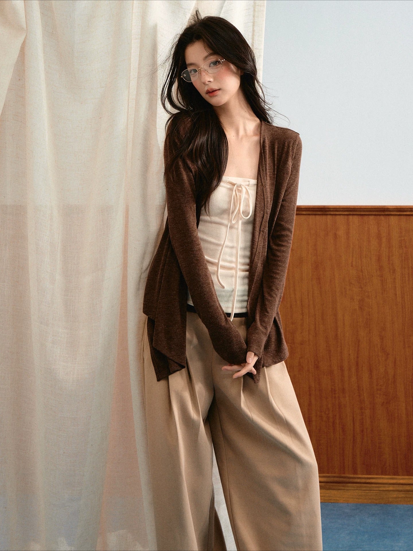 Tie Bust Cardigan Set