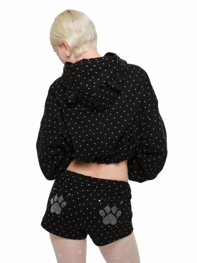 Cat Paw Polka Dot Sweatshorts